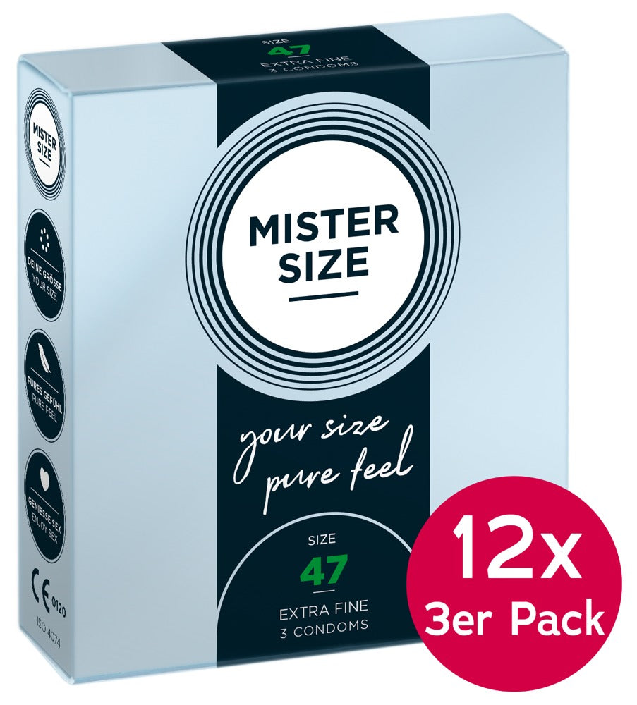 Mister Size 47mm 12x pack of 3