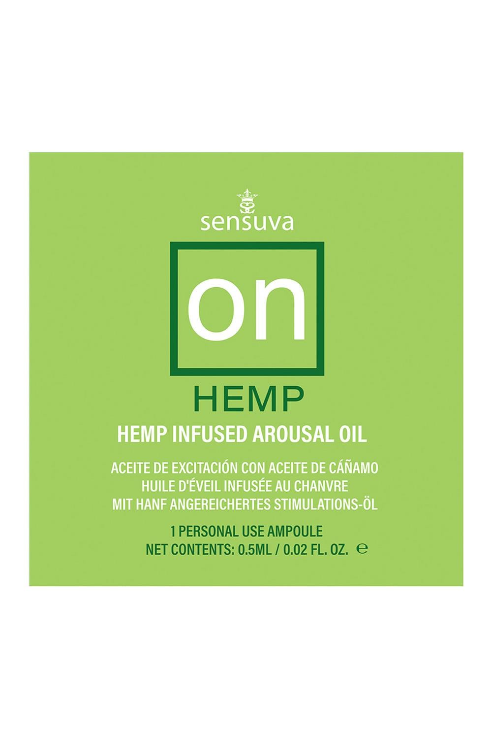 SENSUVA ON HEMP AROUSAL OIL SINGLE USE AMPOULE
