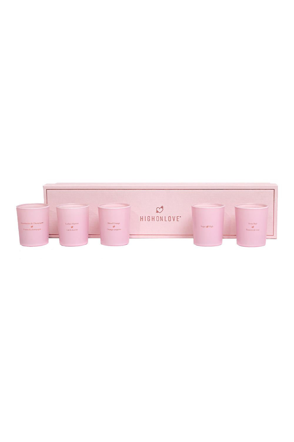 HIGH ON LOVE MINI SENSUAL MASSAGE CANDLES COLLECTION 5 X 35G