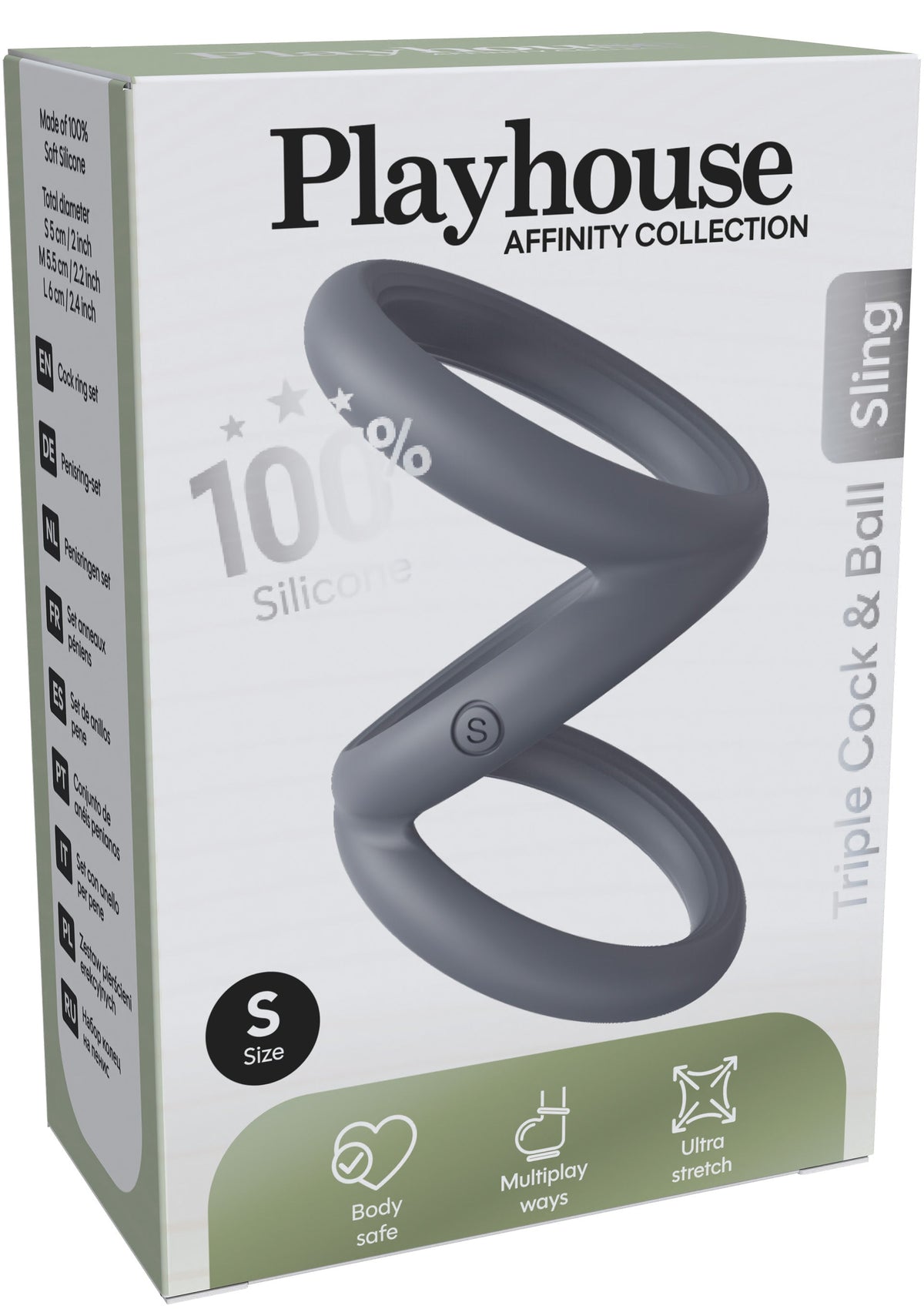 Harnais triple pénis et testicules - taille S