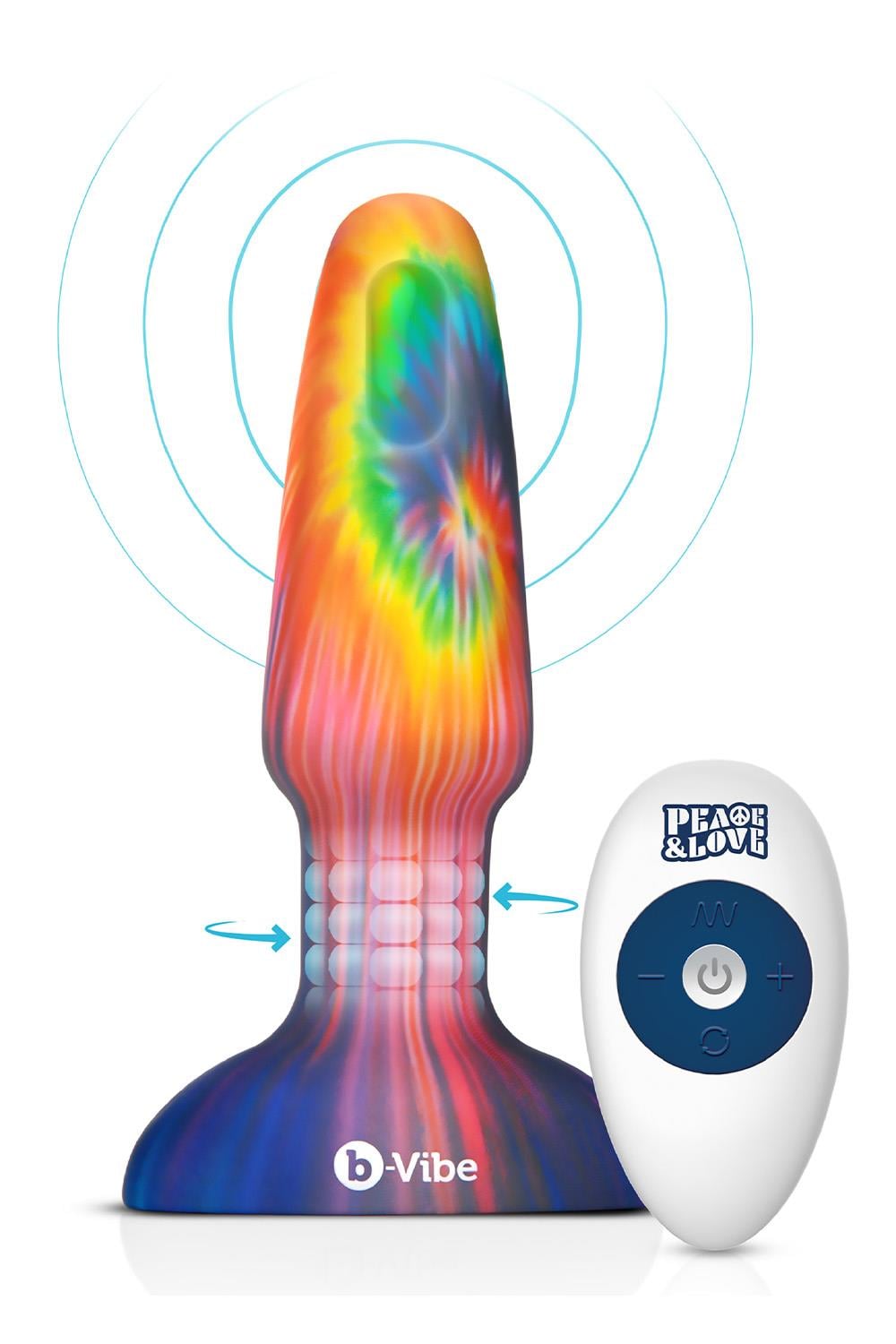 B-VIBE PEACE AND LOVE TIE DYE RIMMING PLUG