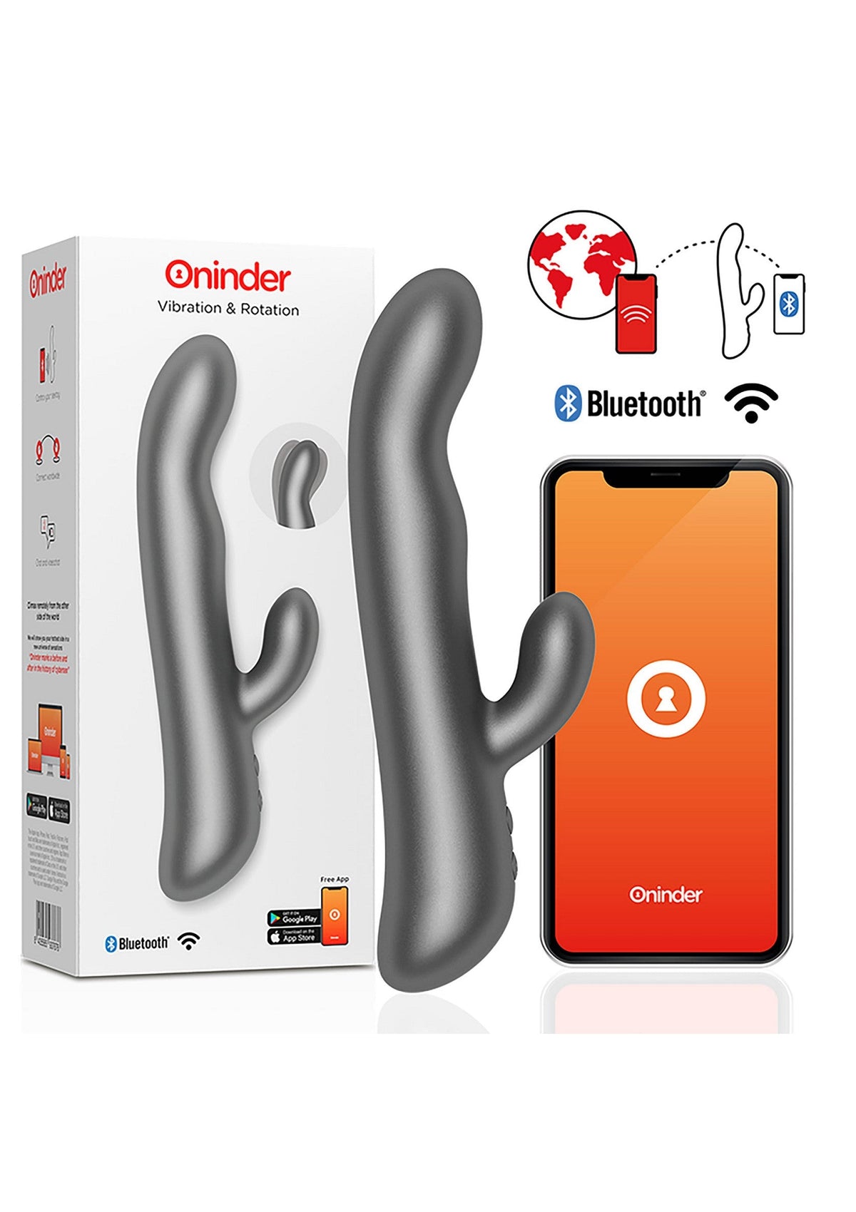 Vibromasseur rabbit rotatif Oslo + App