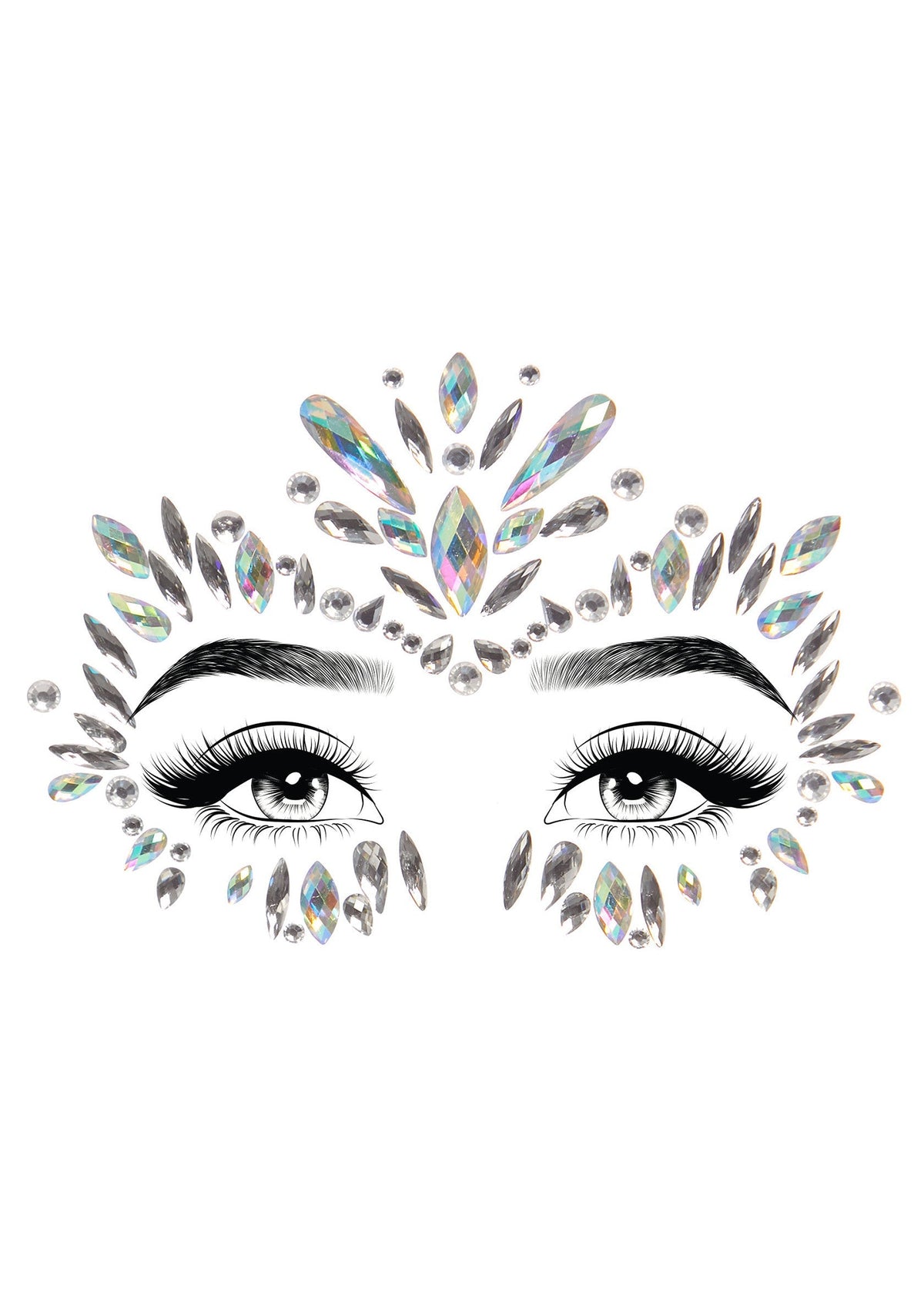Autocollants bijoux de visage adhésifs Iris