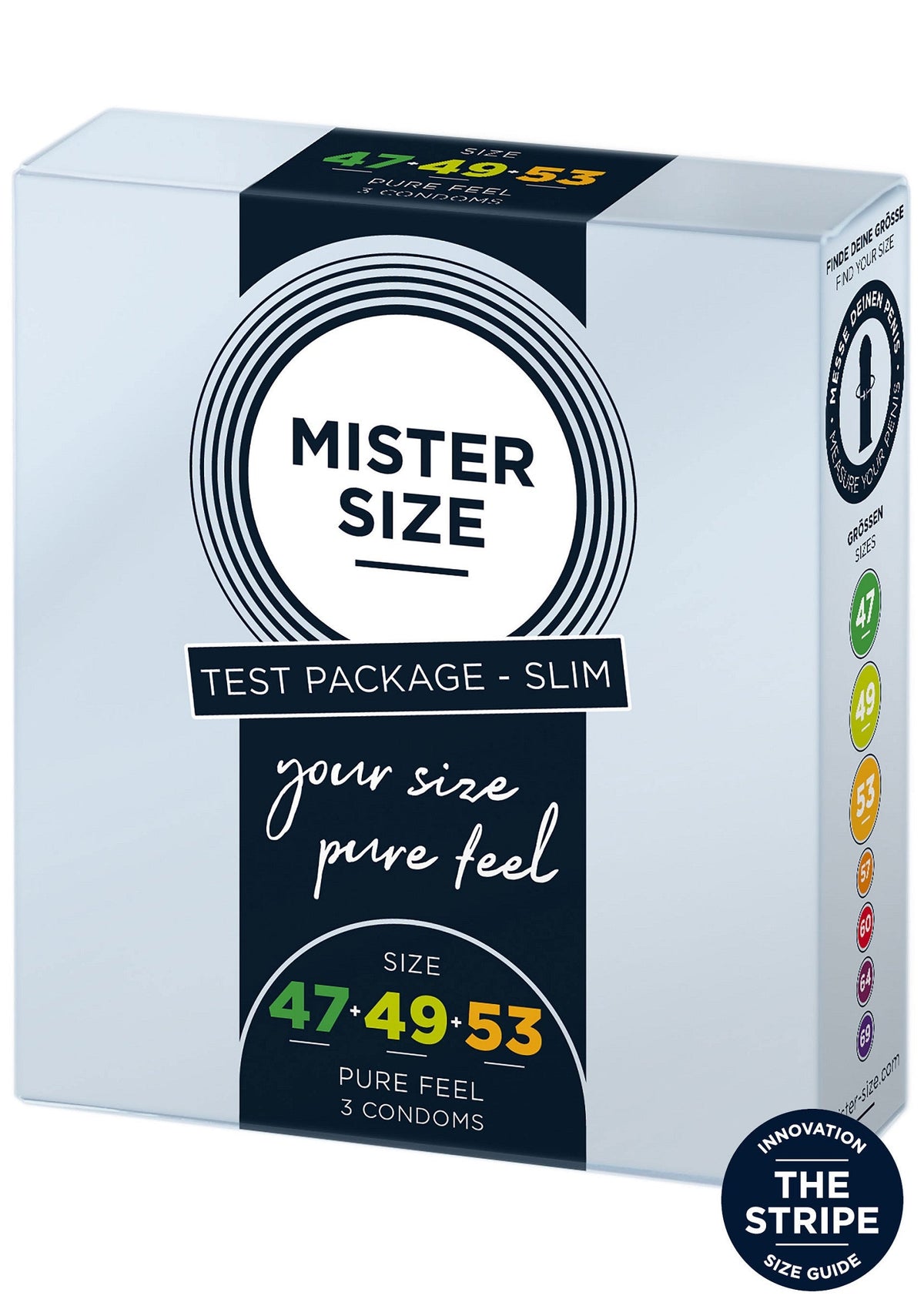 Préservatifs Mister Size 47-49-53 mm - assortiment de 3 tailles