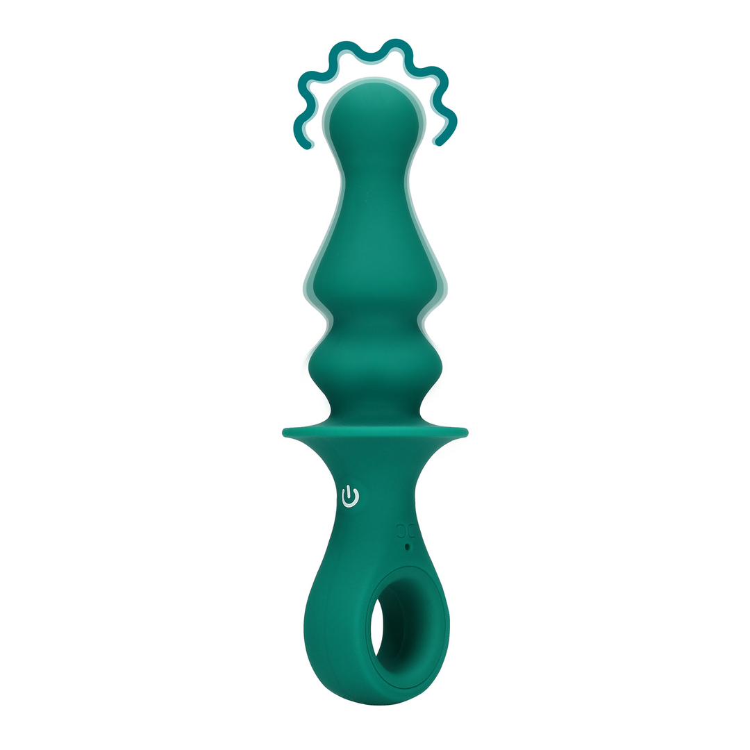Vibrateur anal en forme de pion - Plume de paon