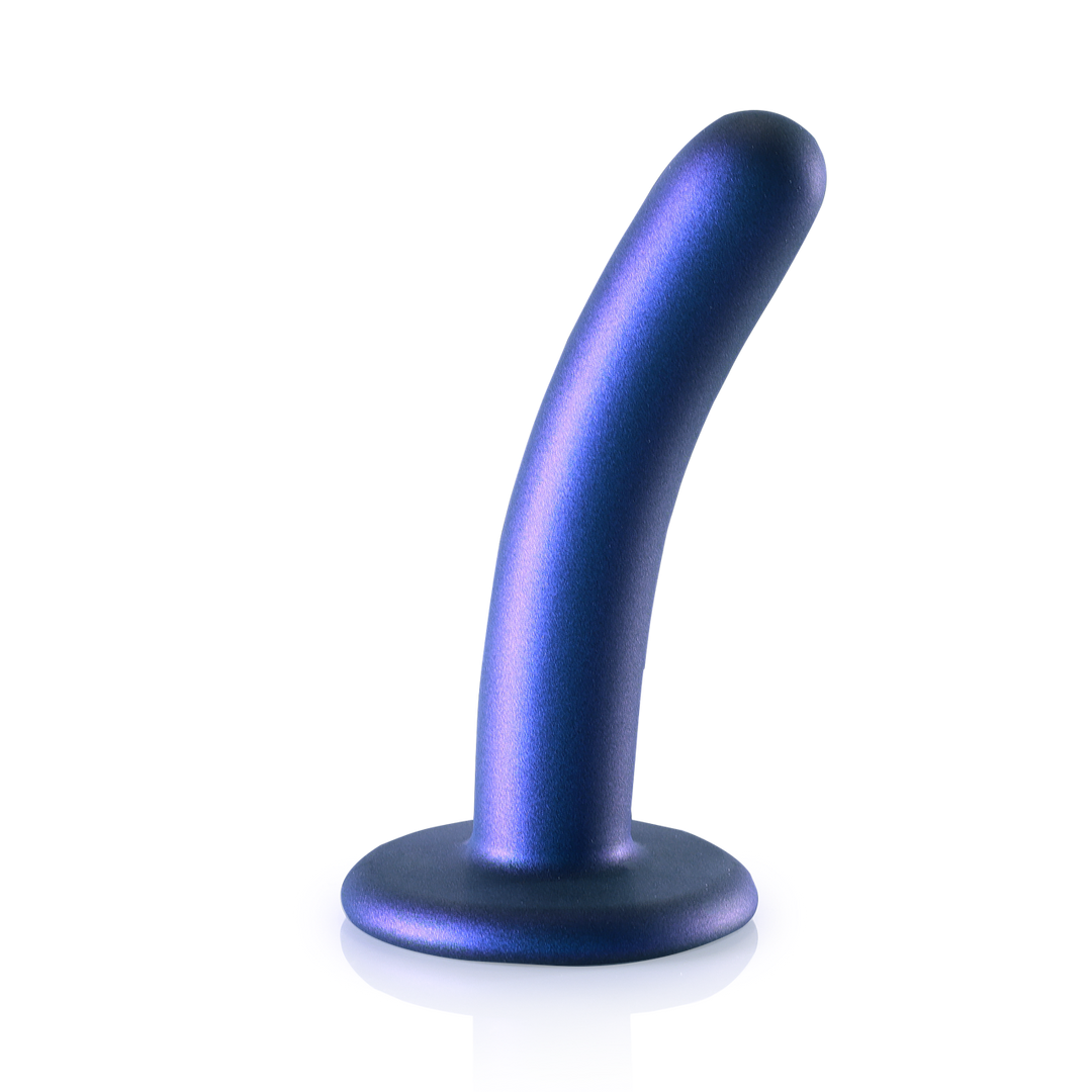 Dildo G-Spot en silicone lisse - 5'' / 12 cm - Bleu métallisé