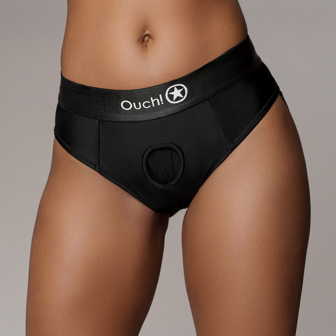String vibrant avec sangles de fessier amovibles - M/L - Noir