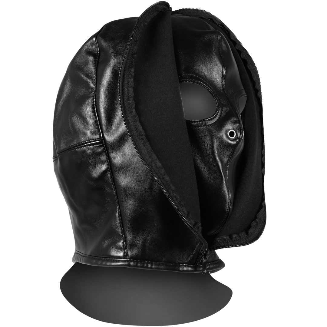 Masque de bondage zippé - Noir
