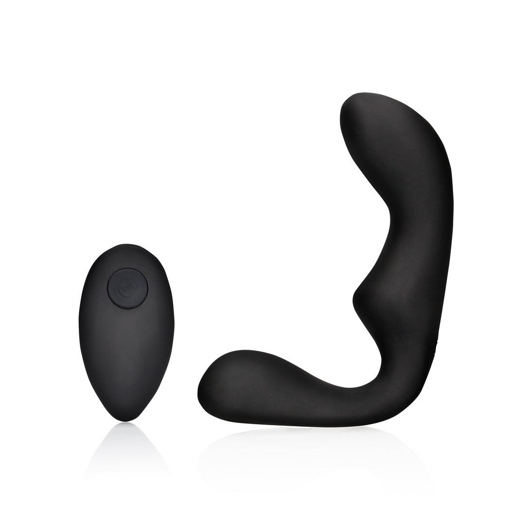 Masseur prostatique vibrant pointu avec télécommande - Noir