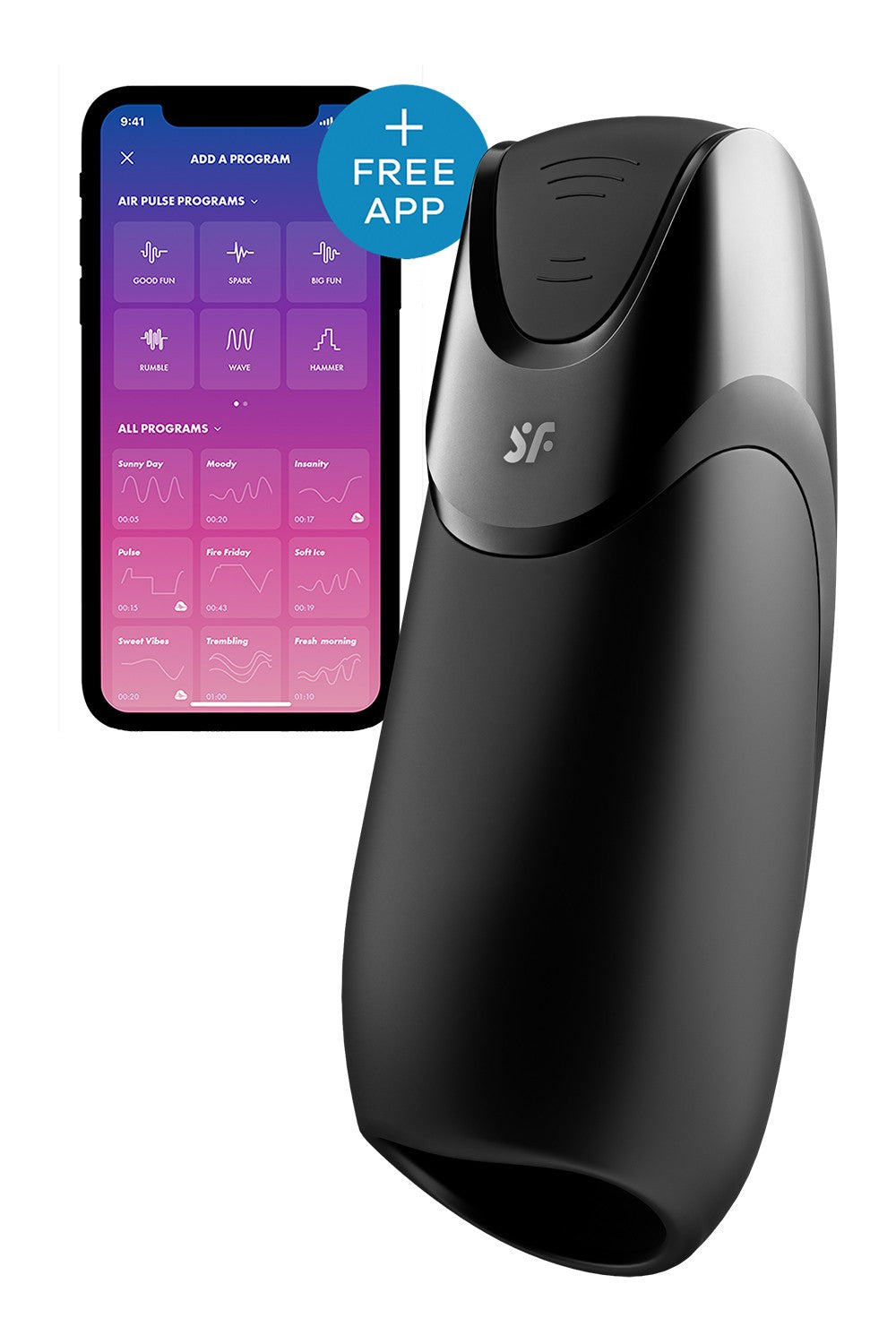TESTER SATISFYER MEN VIBRATION+ BLACK