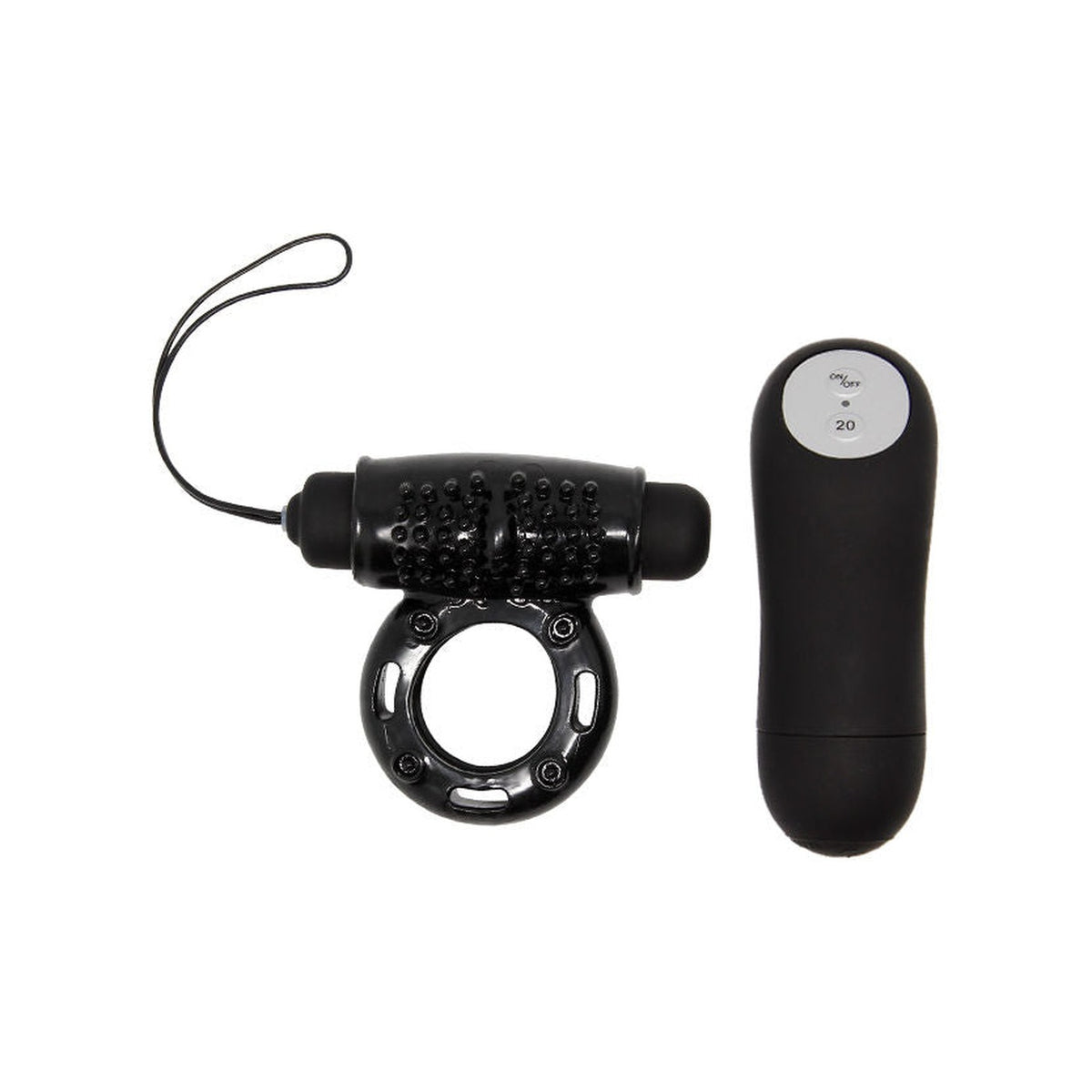 Baile – Anneau vibrant télécommandé noir, 20 fonctions