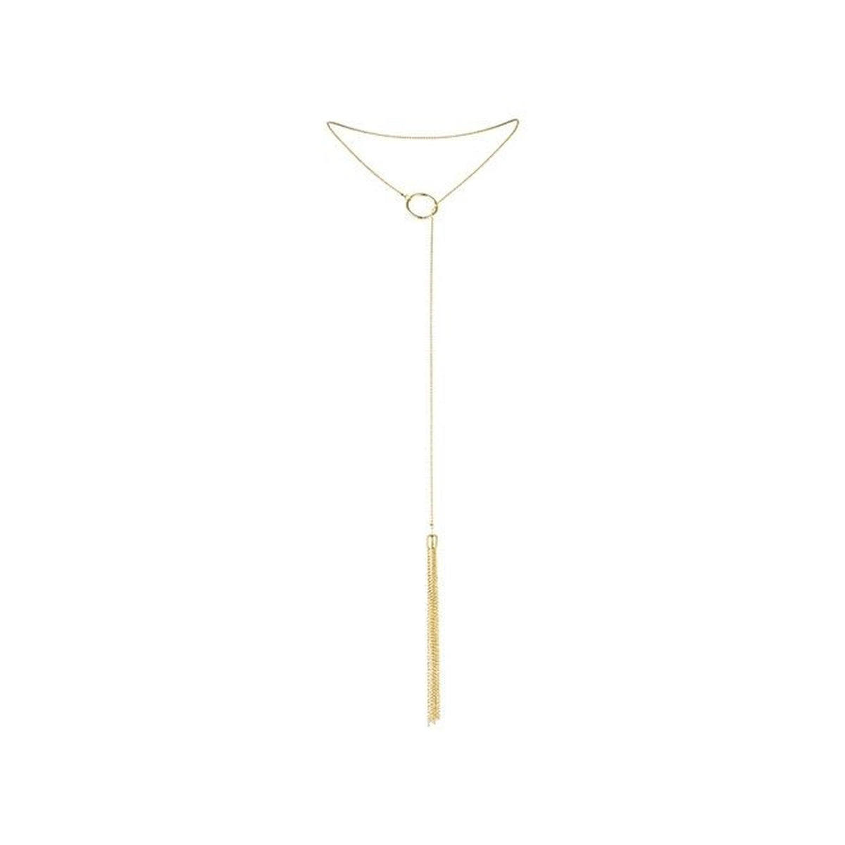 Bijoux – Magnifique collier en métal franges dorées
