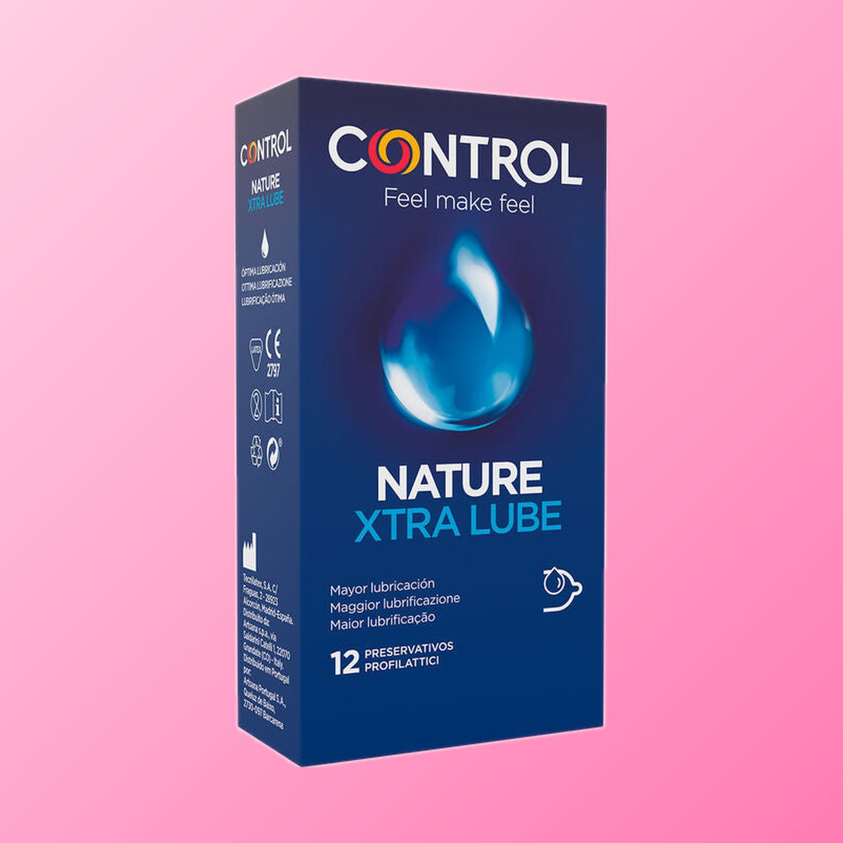 Control – Adapta Nature Extralube, préservatifs très lubrifiés (boîte de 12)
