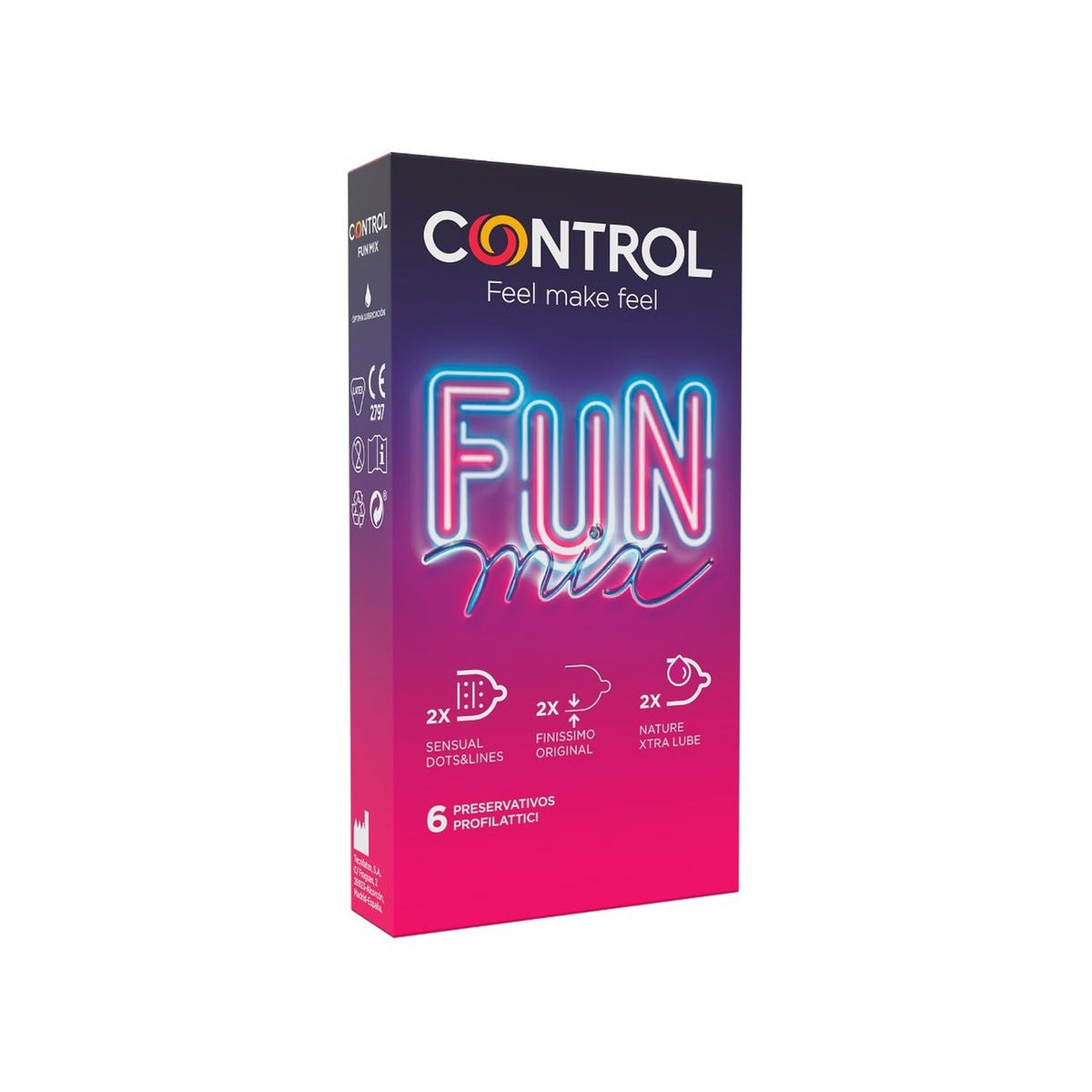 Control – Feel Fun Mix, préservatifs assortis (6 unités)