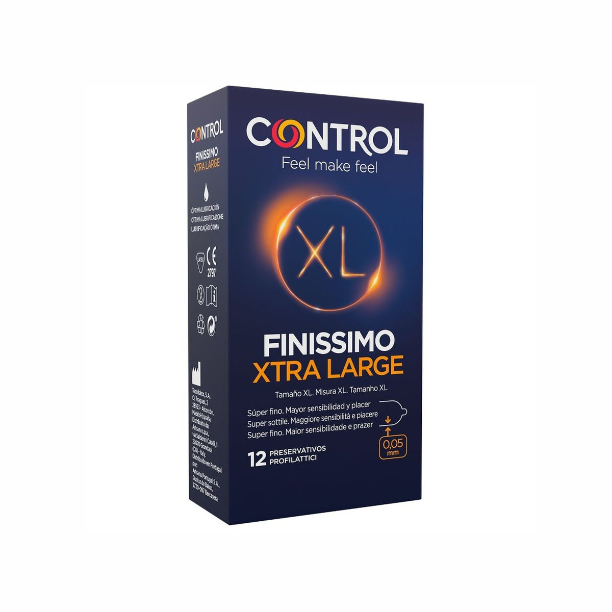 Control – Finissimo XL, préservatifs ultra-fins 57 mm (boîte de 12)