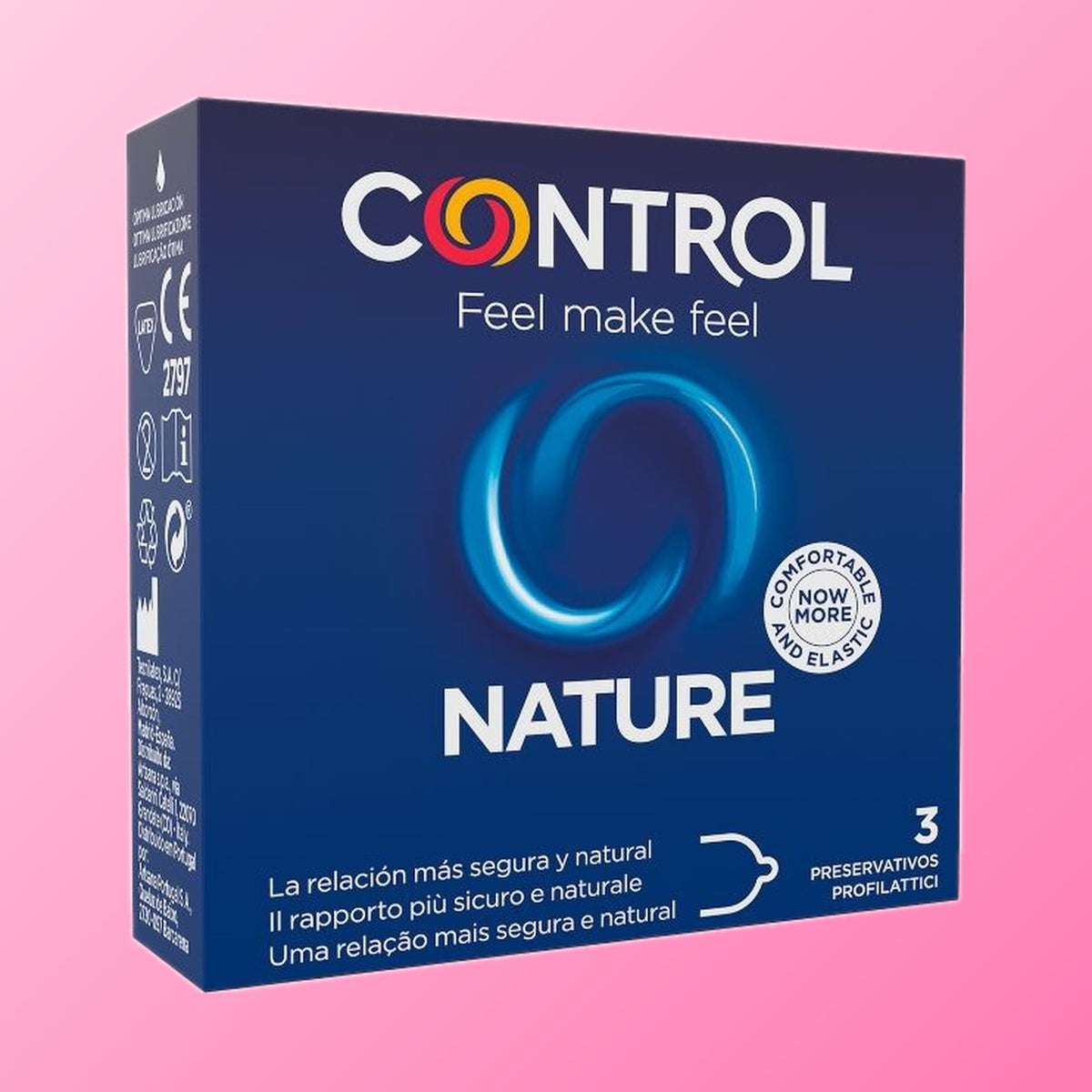 Control – Adapta Nature, préservatifs transparents 54 mm (boîte de 3)