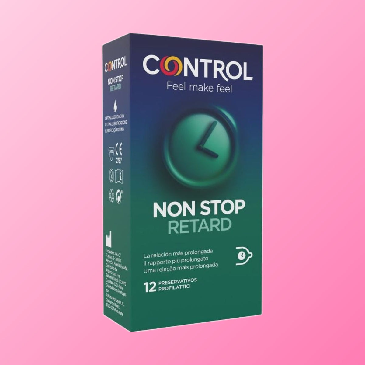 Control – Non Stop Retard, préservatifs retardants (boîte de 12)