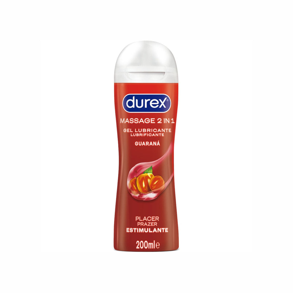 Durex – Play 2-en-1, gel de massage et lubrifiant stimulant au guarana 200 ml