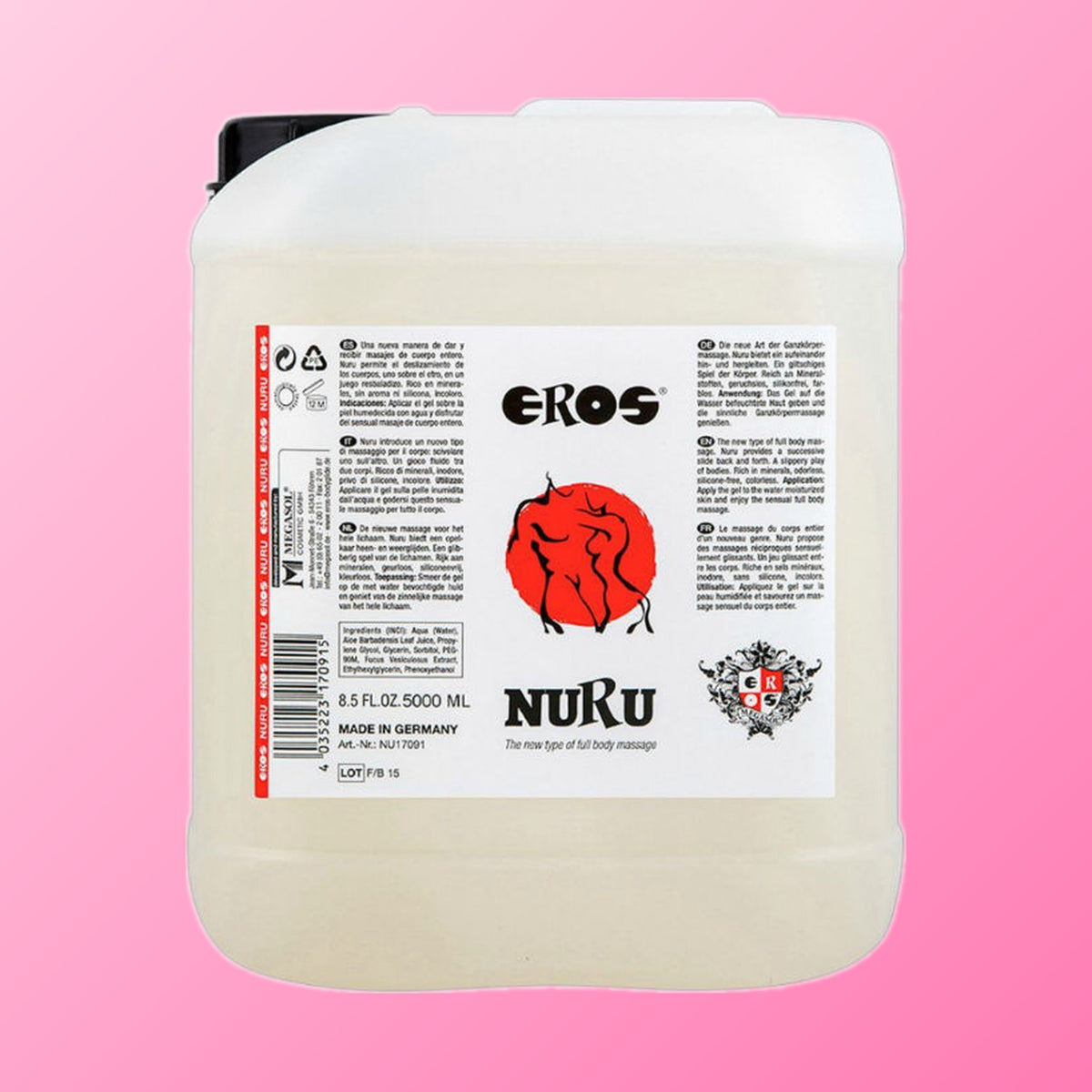 Eros – Huile de massage Nuru riche en minéraux, 5 litres