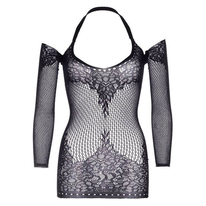 Leg Avenue – Twist halter dentelle mini robe taille unique