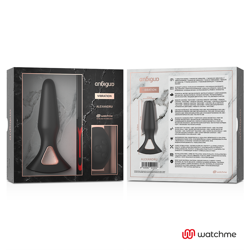 ANBIGUO - WATCHME CONTROLE AFSTANDSBEDIENING VIBRADOR ANAAL PLUG ALEXANDRU