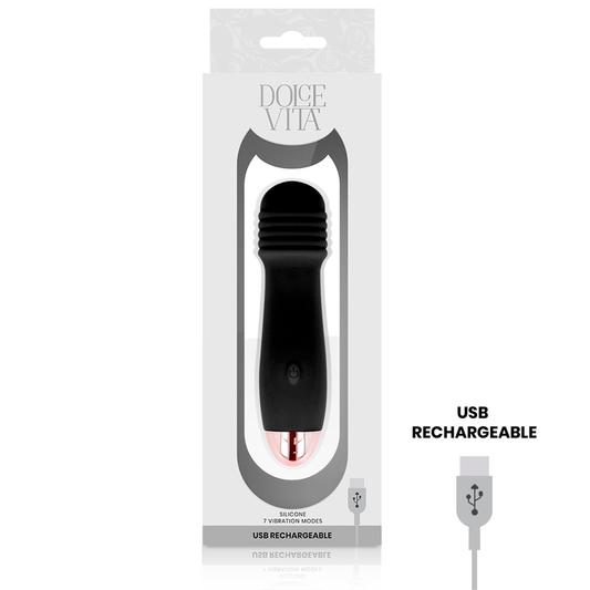 DOLCE VITA - RECHARGEABLE VIBRADOR VERY NEGRO 7 VELOCIDADES