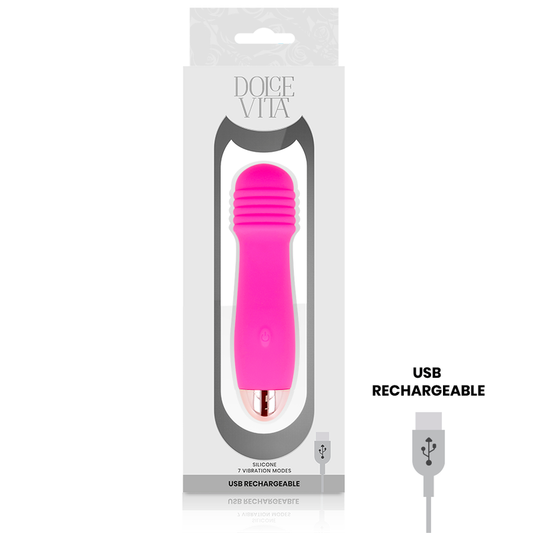 DOLCE VITA - THREE ROSA RECHARGEABLE VIBRADOR 7 VELOCIDADES