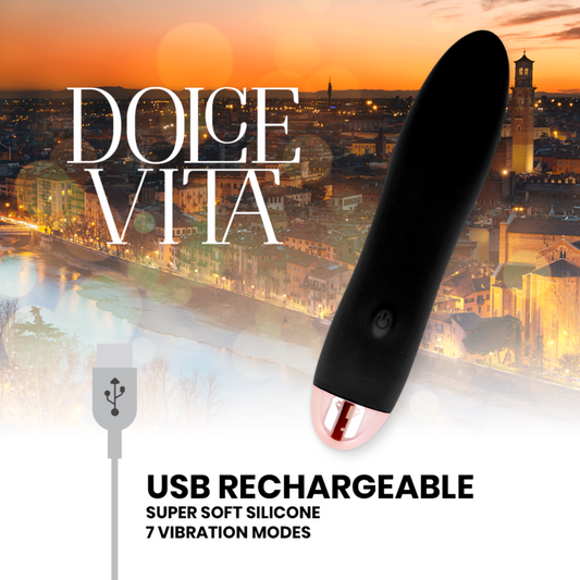 DOLCE VITA - RECHARGEABLE VIBRADOR FOUR NEGRO 7 VELOCIDADES