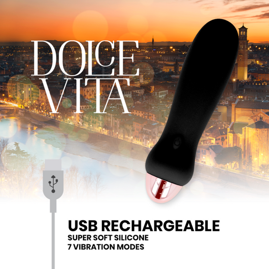 DOLCE VITA - RECHARGEABLE VIBRADOR FIVE NEGRO 7 VELOCIDADES