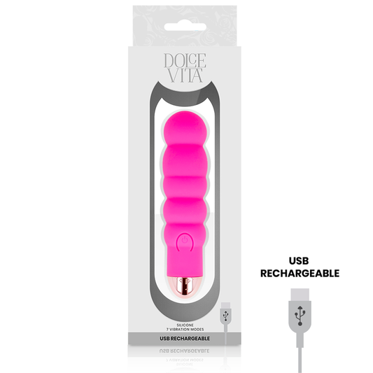 DOLCE VITA - RECHARGEABLE VIBRADOR SIX ROSA 7 VELOCIDADES