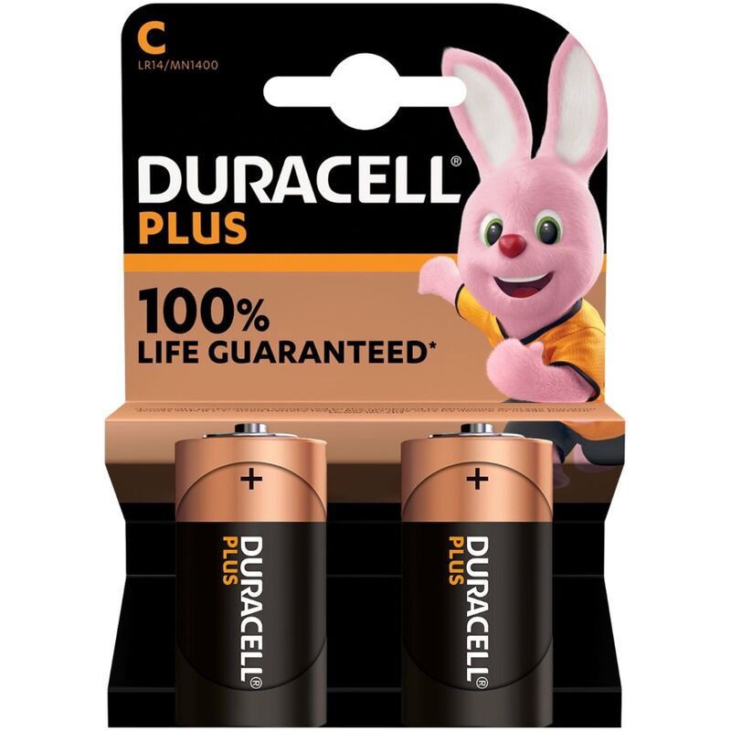 Duracell – Batterie plus power alcalina c lr14 2 unités