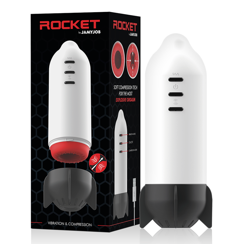 Jamyjob – Masturbateur rocket technologie de compression douce et vibration