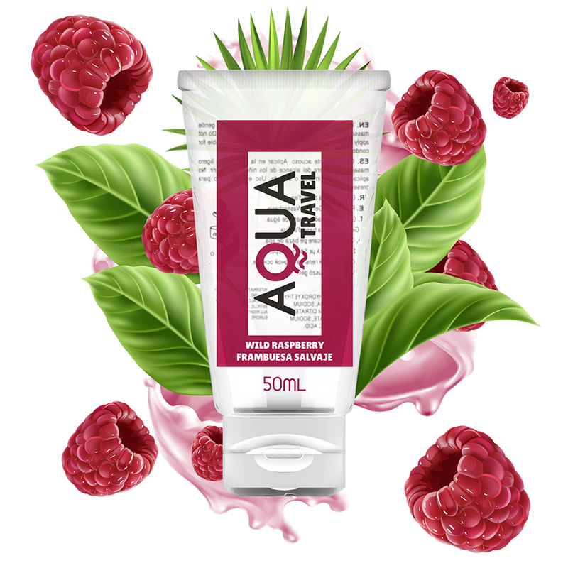 Aqua Travel – Lubrifiant a base d'eau saveur framboise sauvage - 50 ml