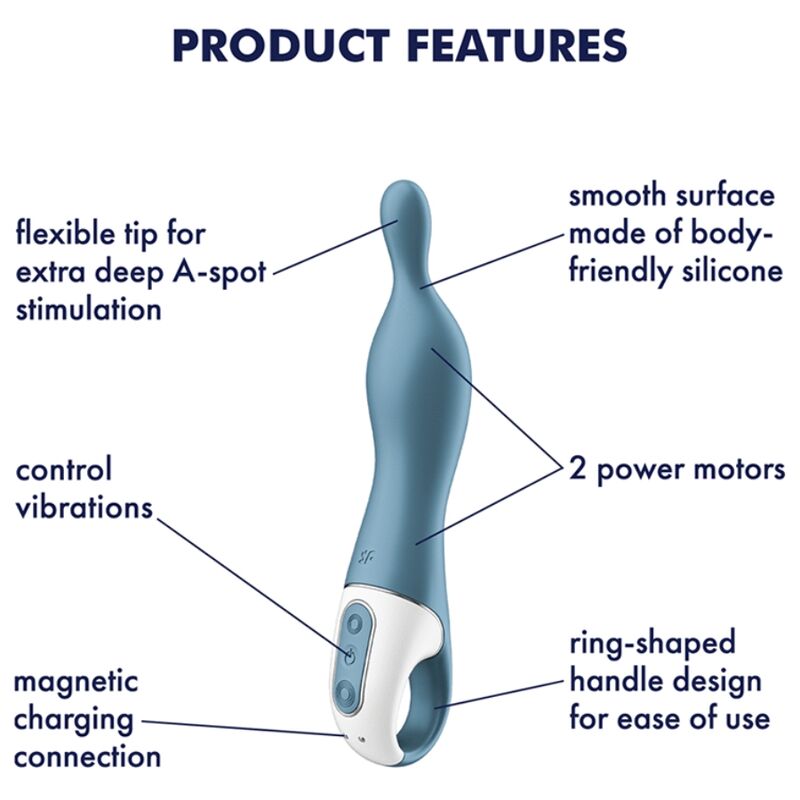 SATISFYER - GEWELDIG 1 VIBRADOR PUNTO A AZUL