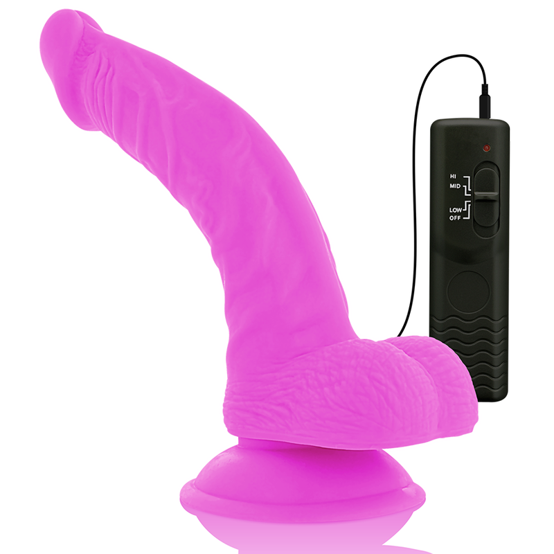 DIVERSIA - REAL FLEXIBLE DILDO WITH VIBRACION LILA 21.5 CM -O- 4.5 CM