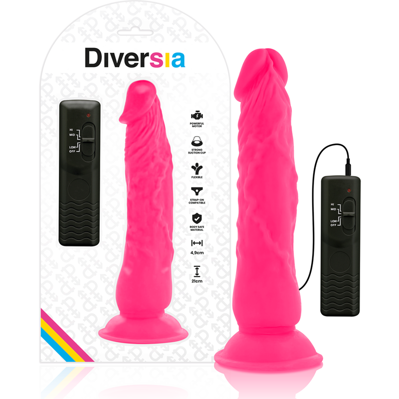 Diversia – Dildo vibrant flexible rose 21 cm -o- 4.9 cm