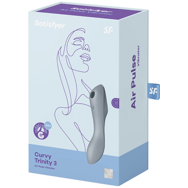 Satisfyer – Stimulateur et vibrateur curvy trinity 3 gris