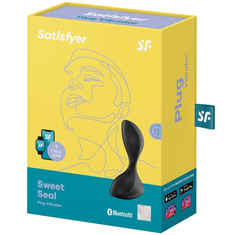 SATISFYER - ZOETE ZEEHONDENPLUG VIBRADOR APP ZWART