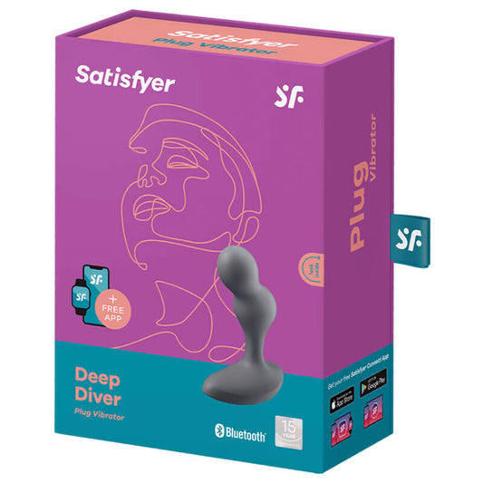 SATISFYER - APPLICATION DE PLUG VIBRANT DEEP DIVER BLEU