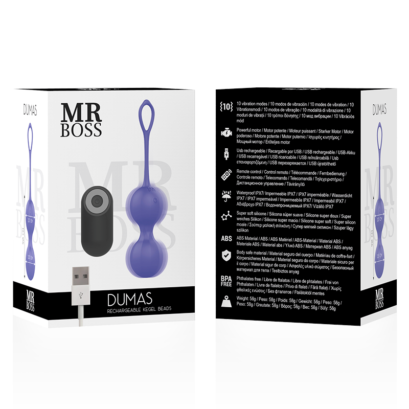 Mr Boss – Dumas perles de kegel vibrantes télécommande