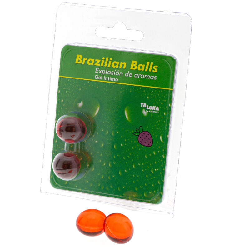 Taloka – 2 boules brésiliennes gel intime fraise