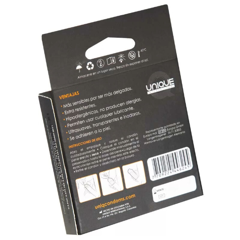 UNIQ – Classic préservatifs sans latex 3 unités