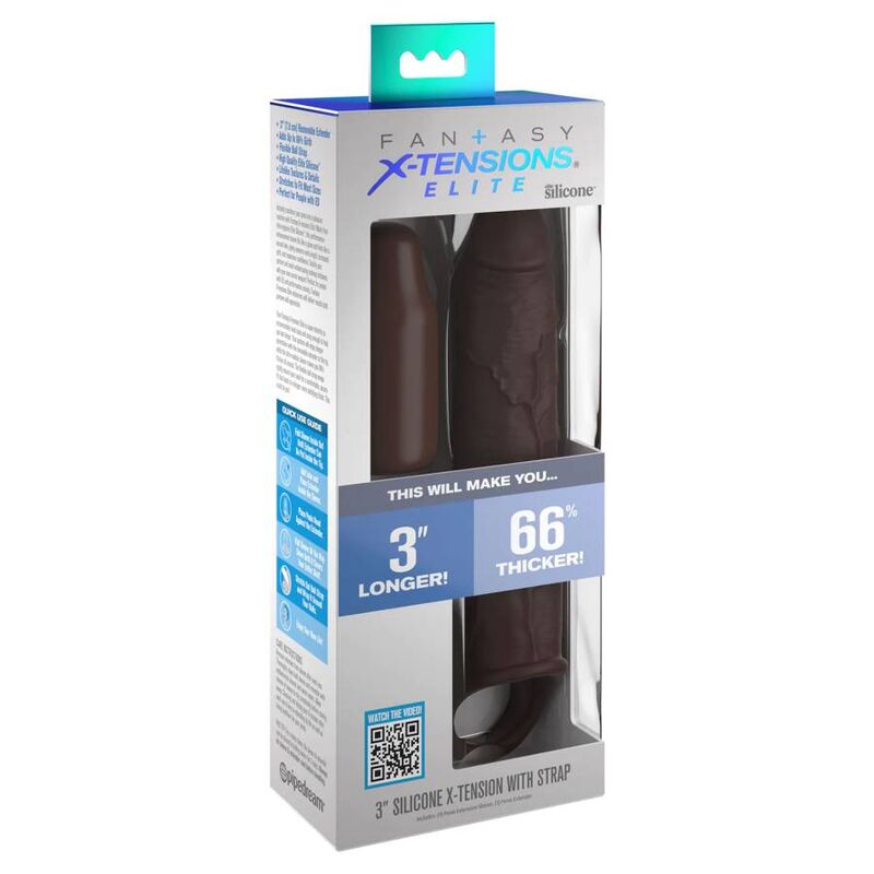 FANTASY X-TENSIONS ELITE 7 INCH EXTENSION WITH STRAP BROWN
