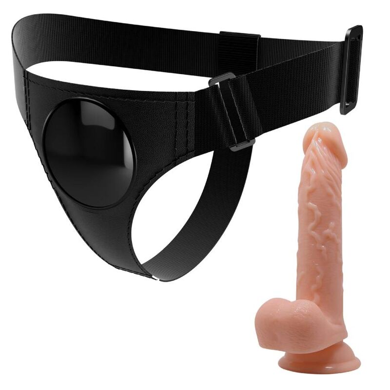 PRETTY LOVE - HARNESS BRIEFS ARNÉS UNIVERSAL WITH DILDO KEVIN 19 CM NATURAL