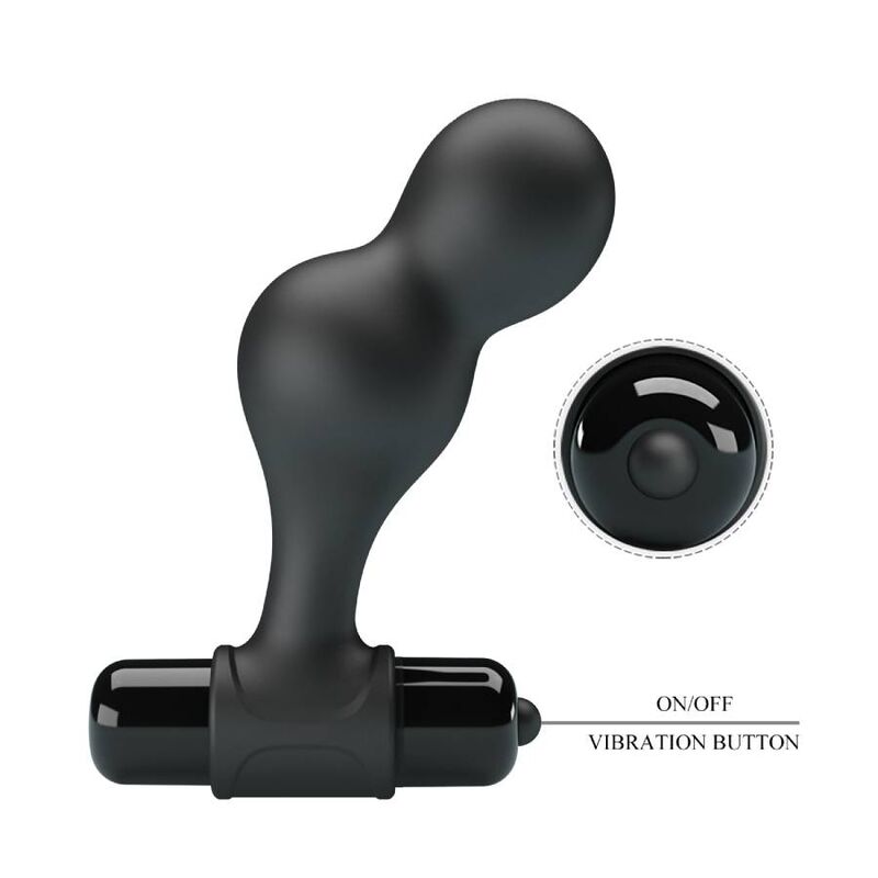 MR PLAY - PLUG ANALE VIBRADOR DE SILICONA NEGRO