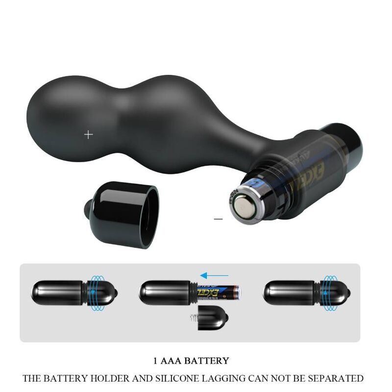 MR PLAY - PLUG ANALE VIBRADOR DE SILICONA NEGRO