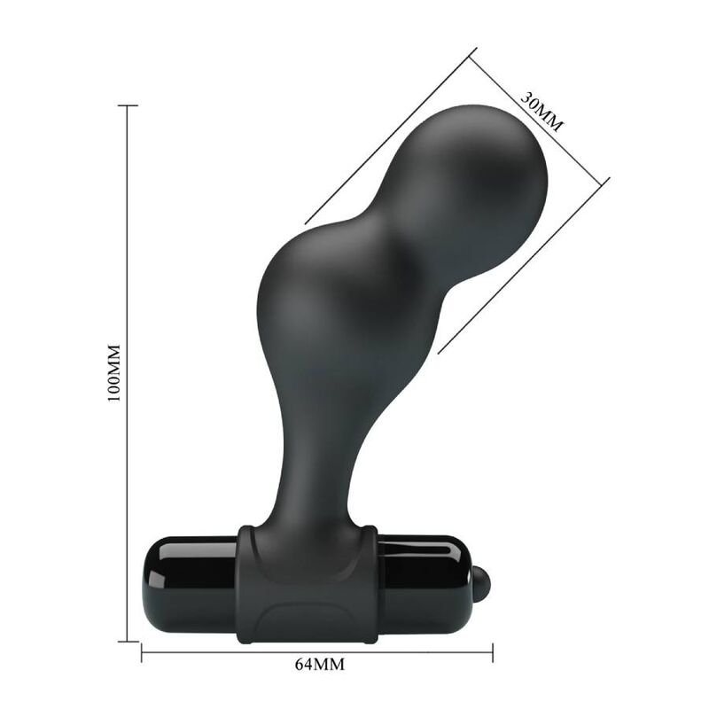 MR PLAY - PLUG ANALE VIBRADOR DE SILICONA NEGRO