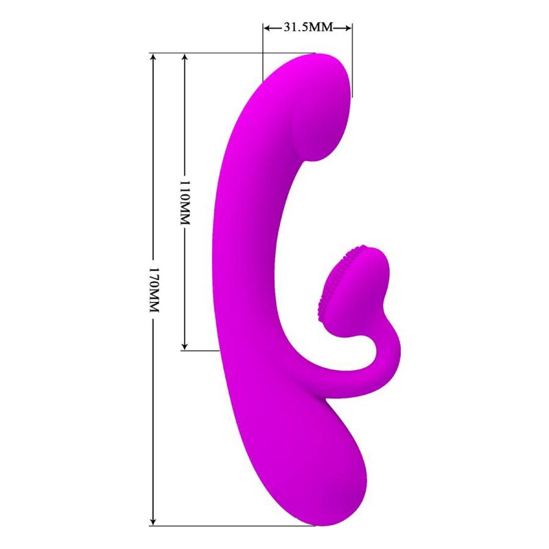 MOOIE LIEFDE - OPRECHTE VIBRADOR EN SUCCIONADOR DE CLITORIS SILICONE MORADO