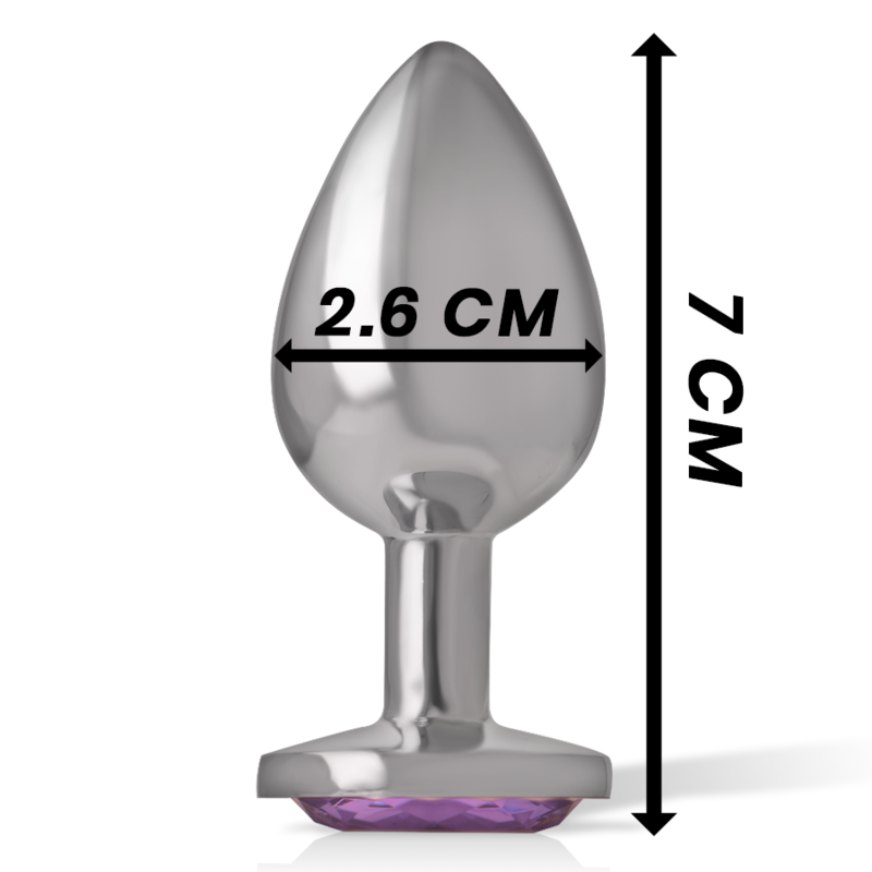 INTENSE - ALUMINUM METAL ANAL PLUG WITH VIOLETA CRYSTAL TALLA S