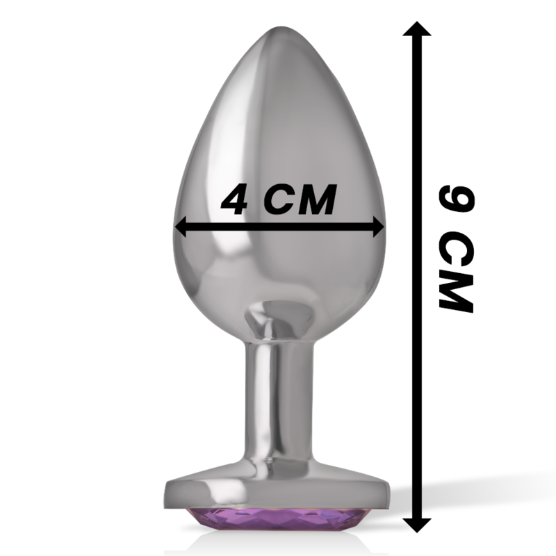 INTENSE - ALUMINUM METAL ANAL PLUG WITH CRYSTAL VIOLETA TALLA L